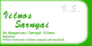 vilmos sarnyai business card